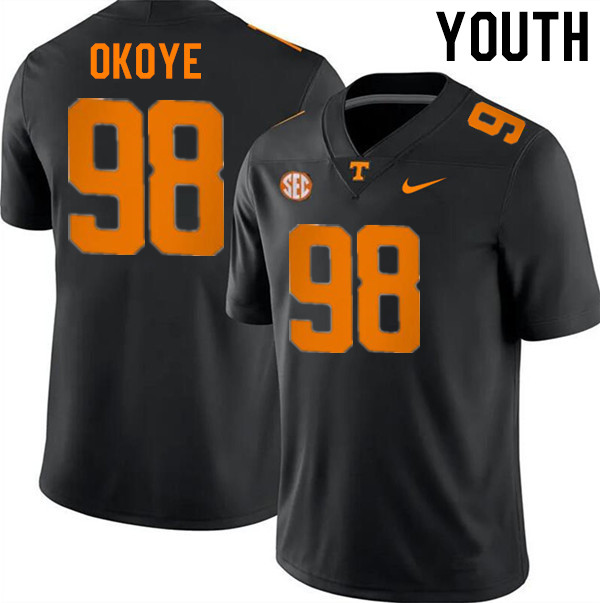 Youth #98 Emmanuel Okoye Tennessee Volunteers College Football Jerseys Stitched-Black